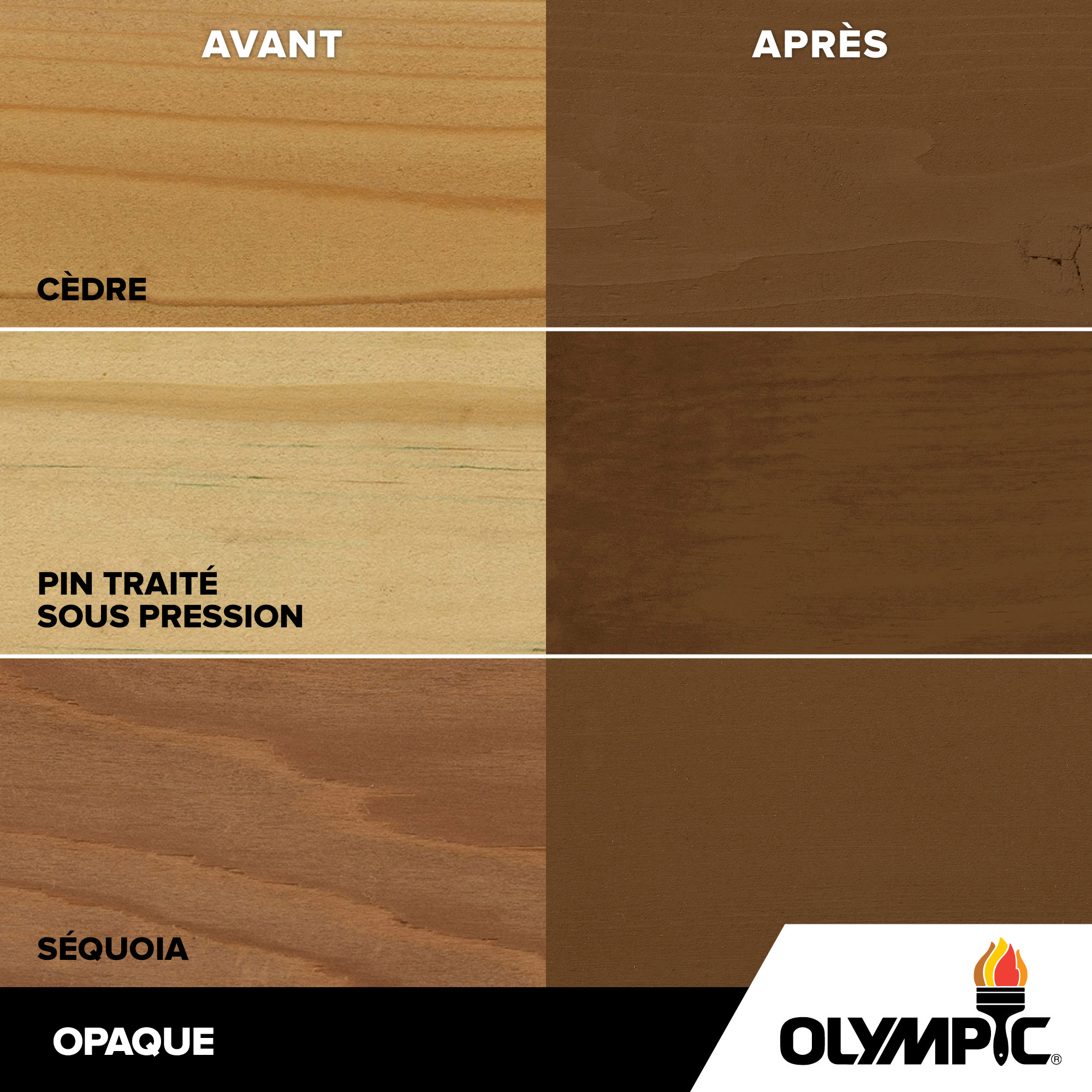 Couleurs de teinture pour bois extérieur - Noix cendrée - Couleurs de teinture pour bois de Olympic.com