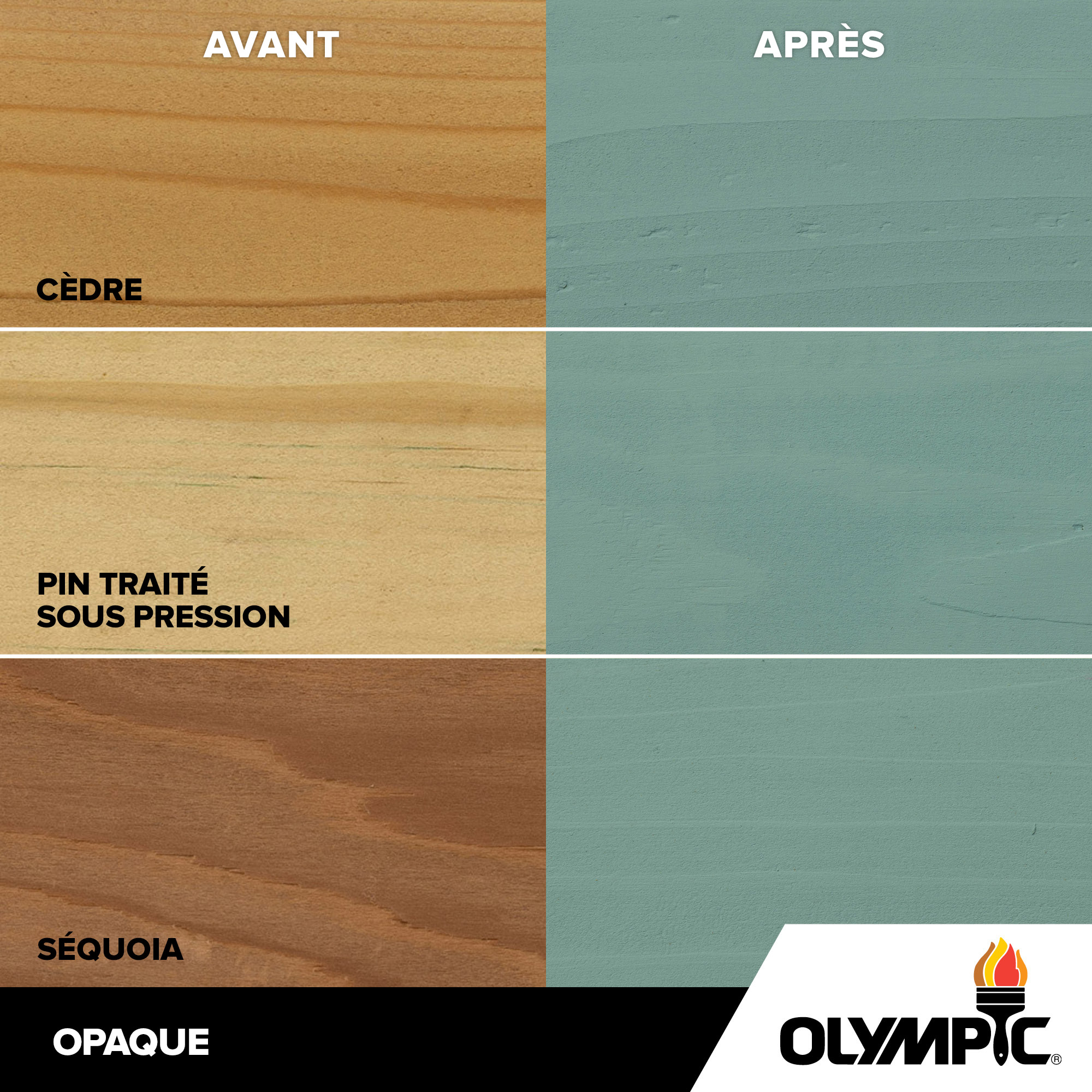 Couleurs de teinture pour bois extérieur - Bleu moussaillon - Couleurs de teinture pour bois de Olympic.com