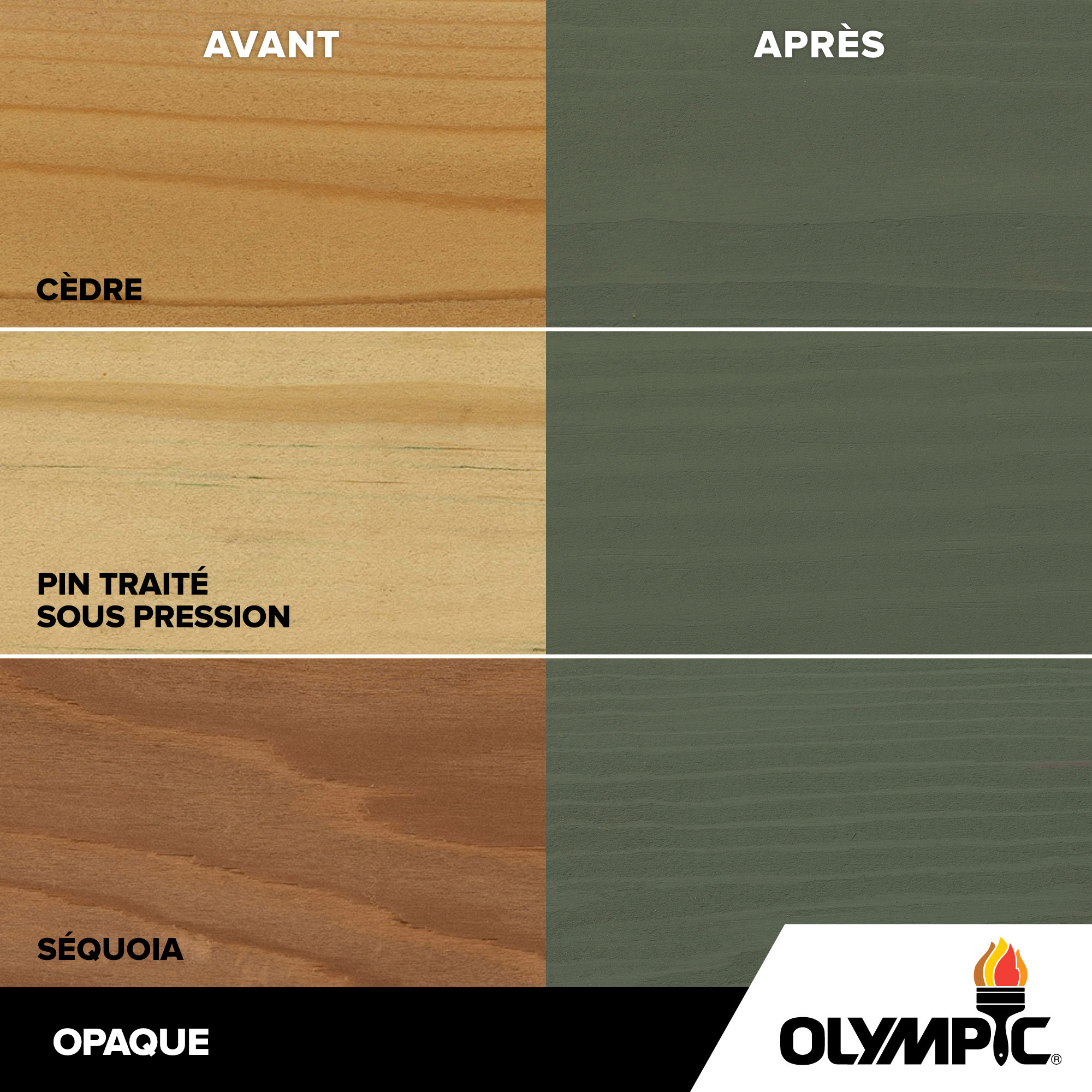 Couleurs de teinture pour bois extérieur - Brise fraîche - Couleurs de teinture pour bois de Olympic.com