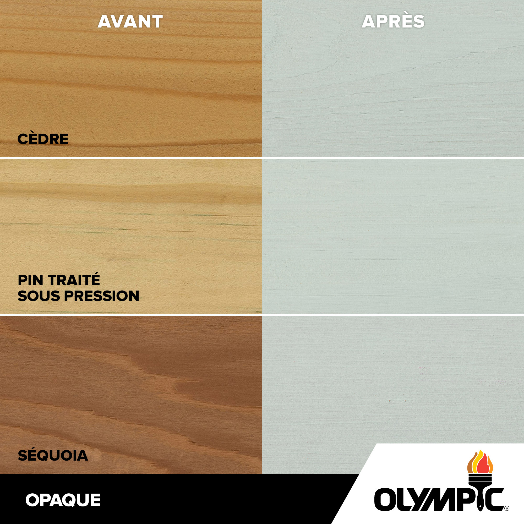 Couleurs de teinture pour bois extérieur - Fraîche brunante - Couleurs de teinture pour bois de Olympic.com