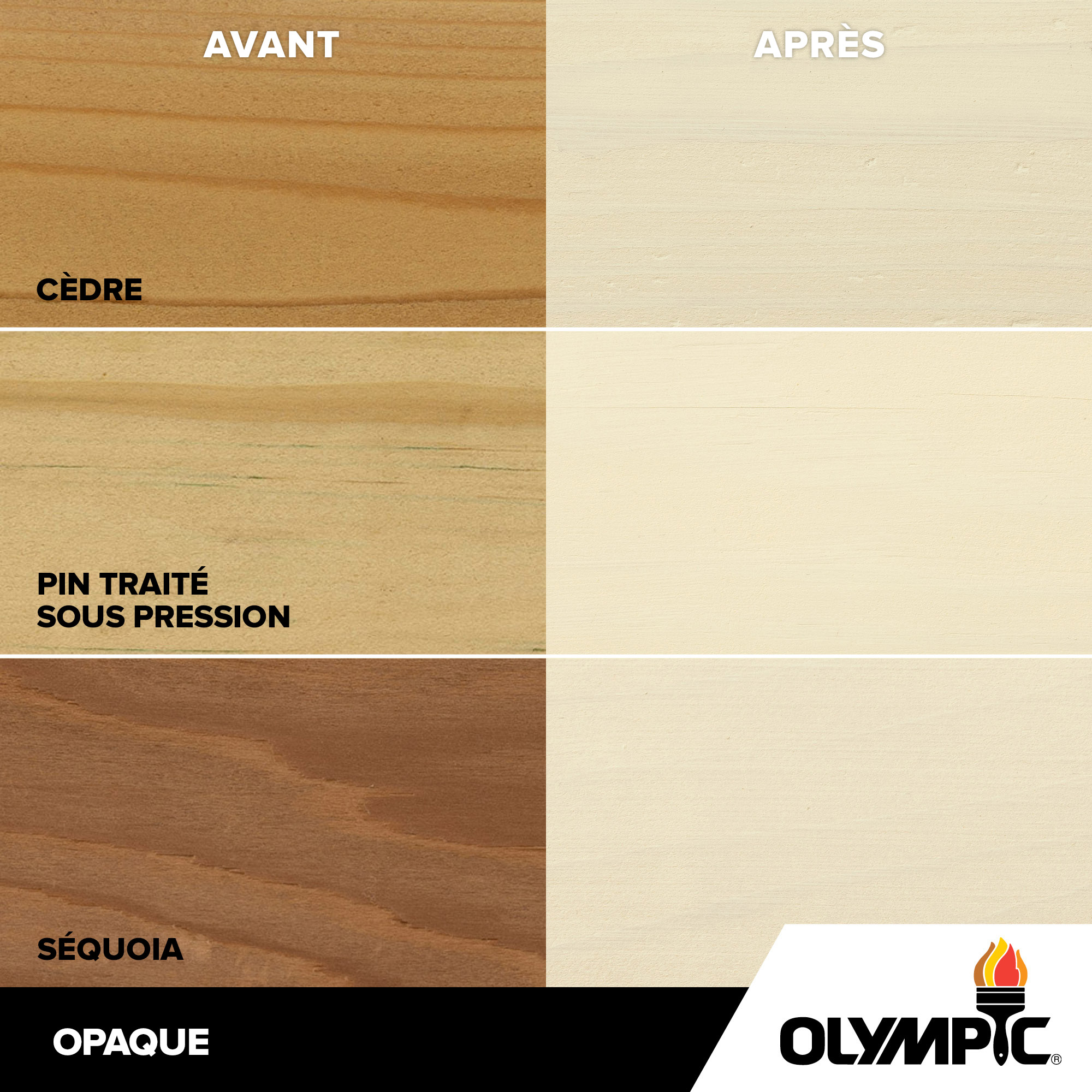 Couleurs de teinture pour bois extérieur - Flocon de neige - Couleurs de teinture pour bois de Olympic.com