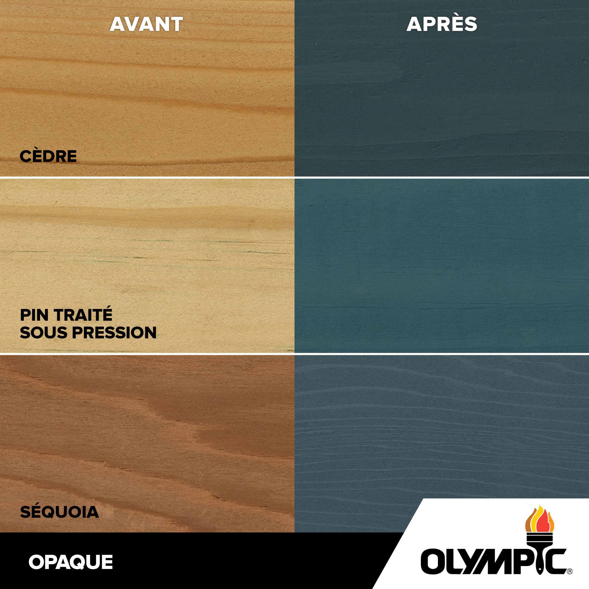 Couleurs de teinture pour bois extérieur - Amsterdam - Couleurs de teinture pour bois de Olympic.com