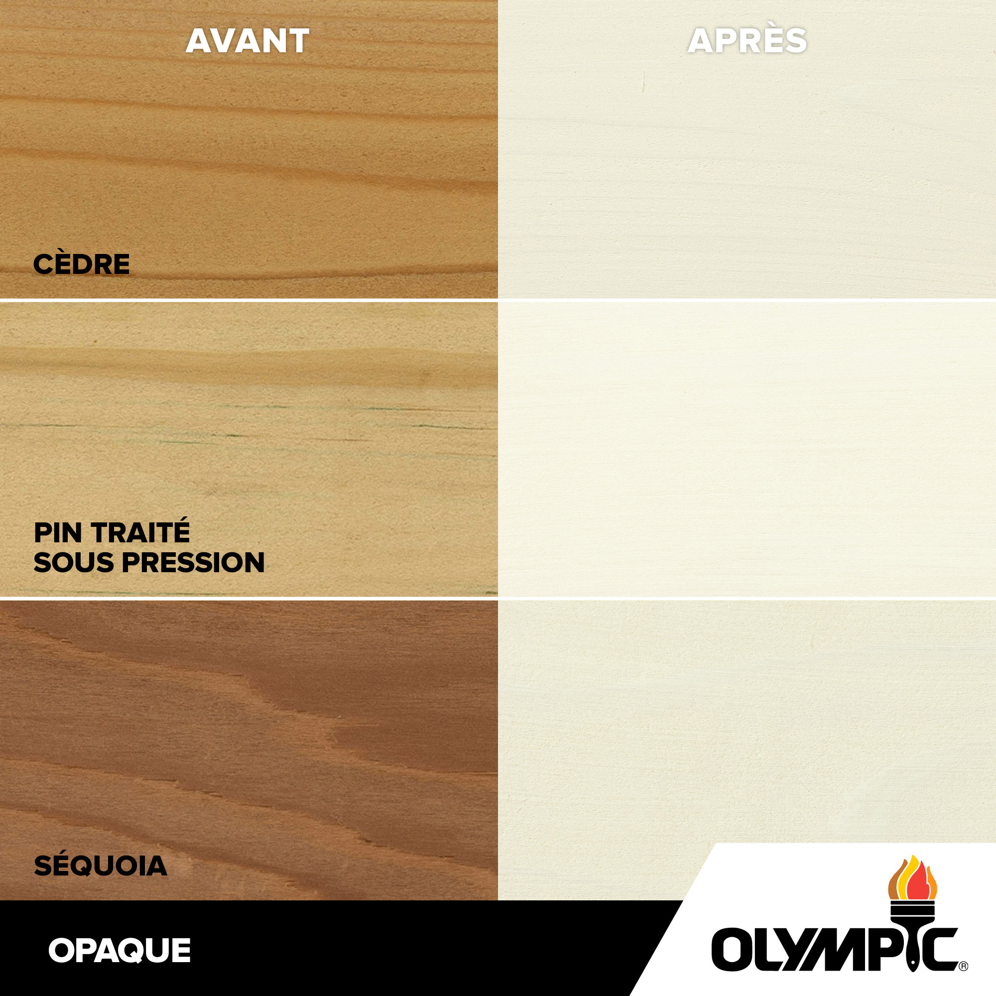 Couleurs de teinture pour bois extérieur - Blanc - Couleurs de teinture pour bois de Olympic.com