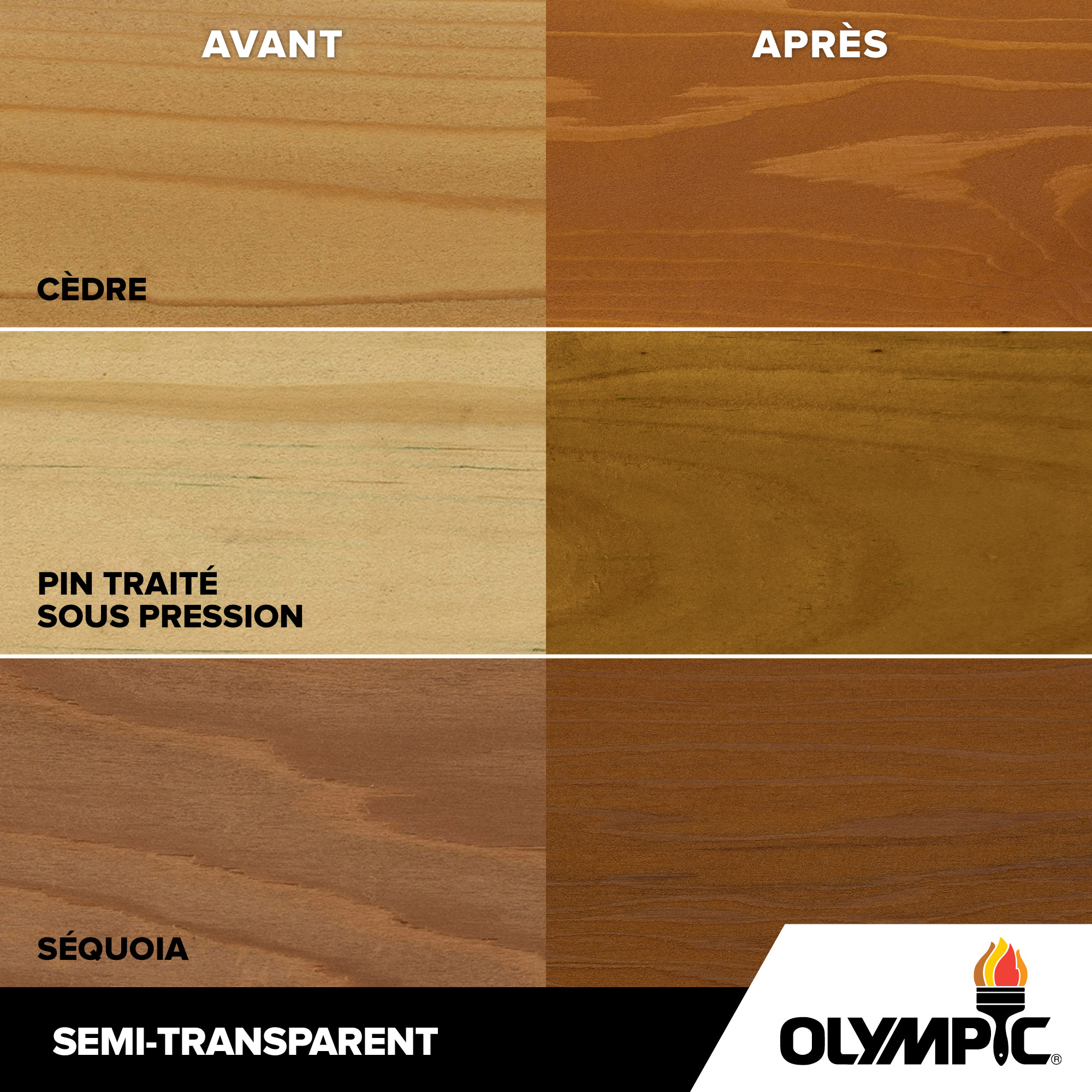 Couleurs de teinture pour bois extérieur - Sierra - Couleurs de teinture pour bois de Olympic.com