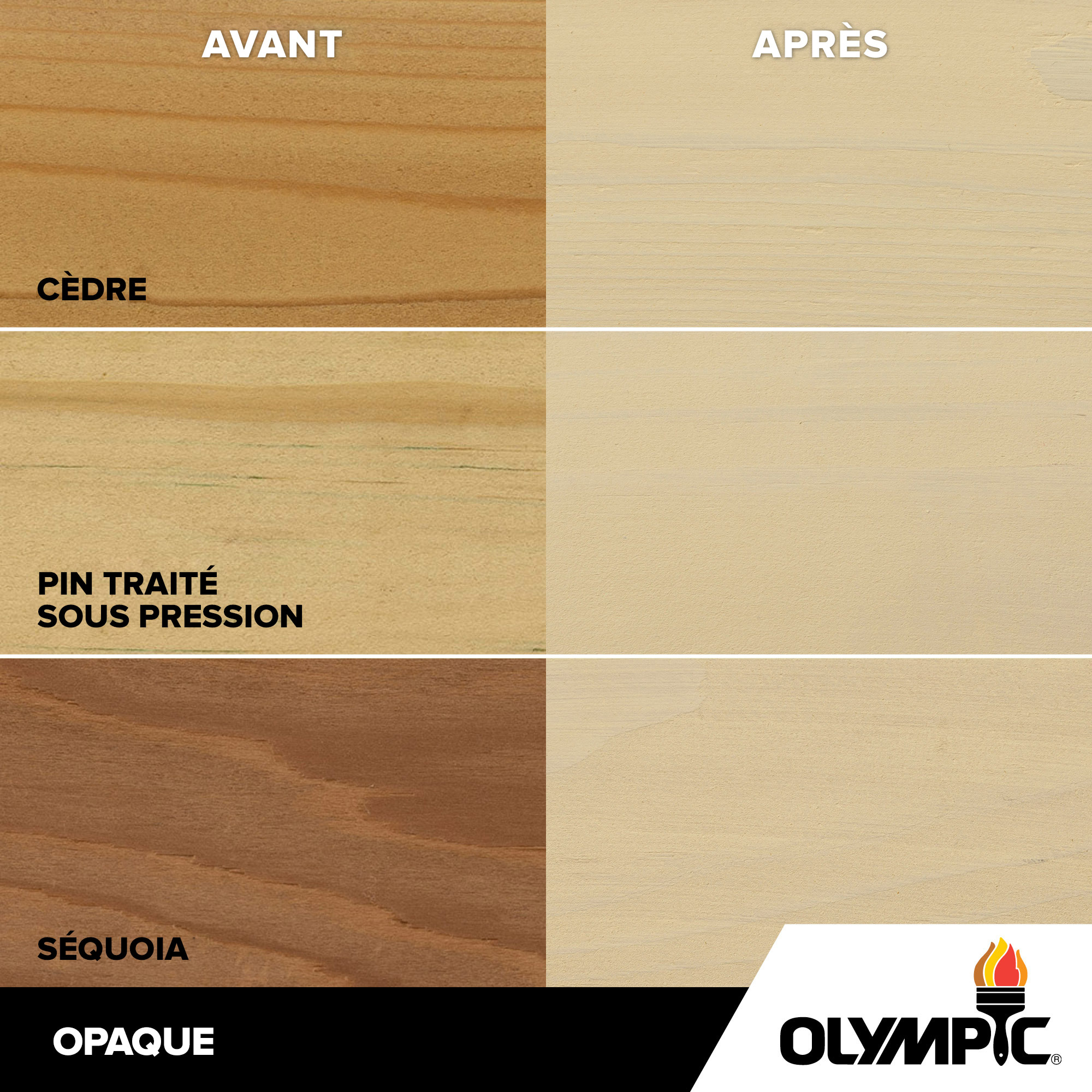 Couleurs de teinture pour bois extérieur - Naturel transparent - Couleurs de teinture pour bois de Olympic.com