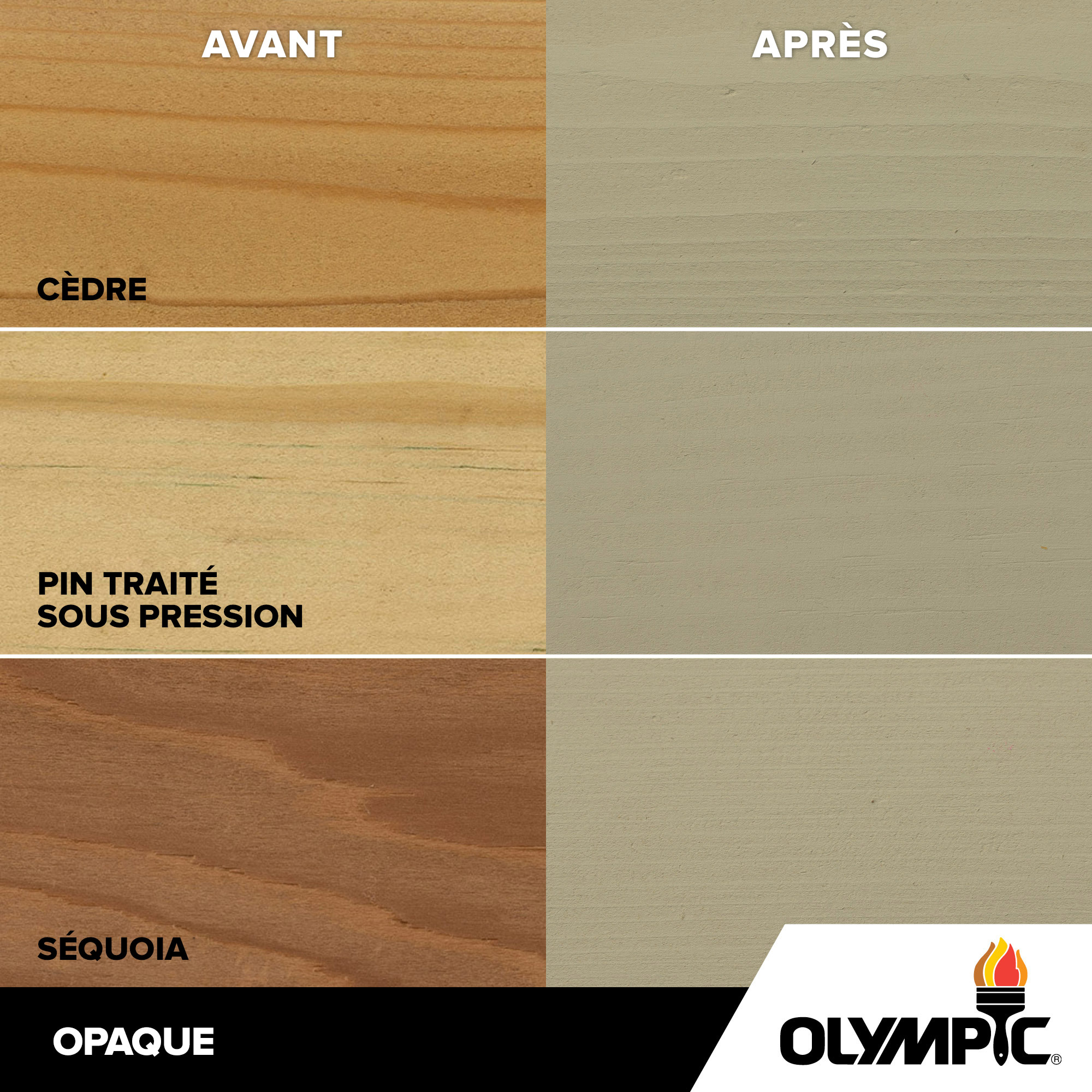 Couleurs de teinture pour bois extérieur - Grès - Couleurs de teinture pour bois de Olympic.com