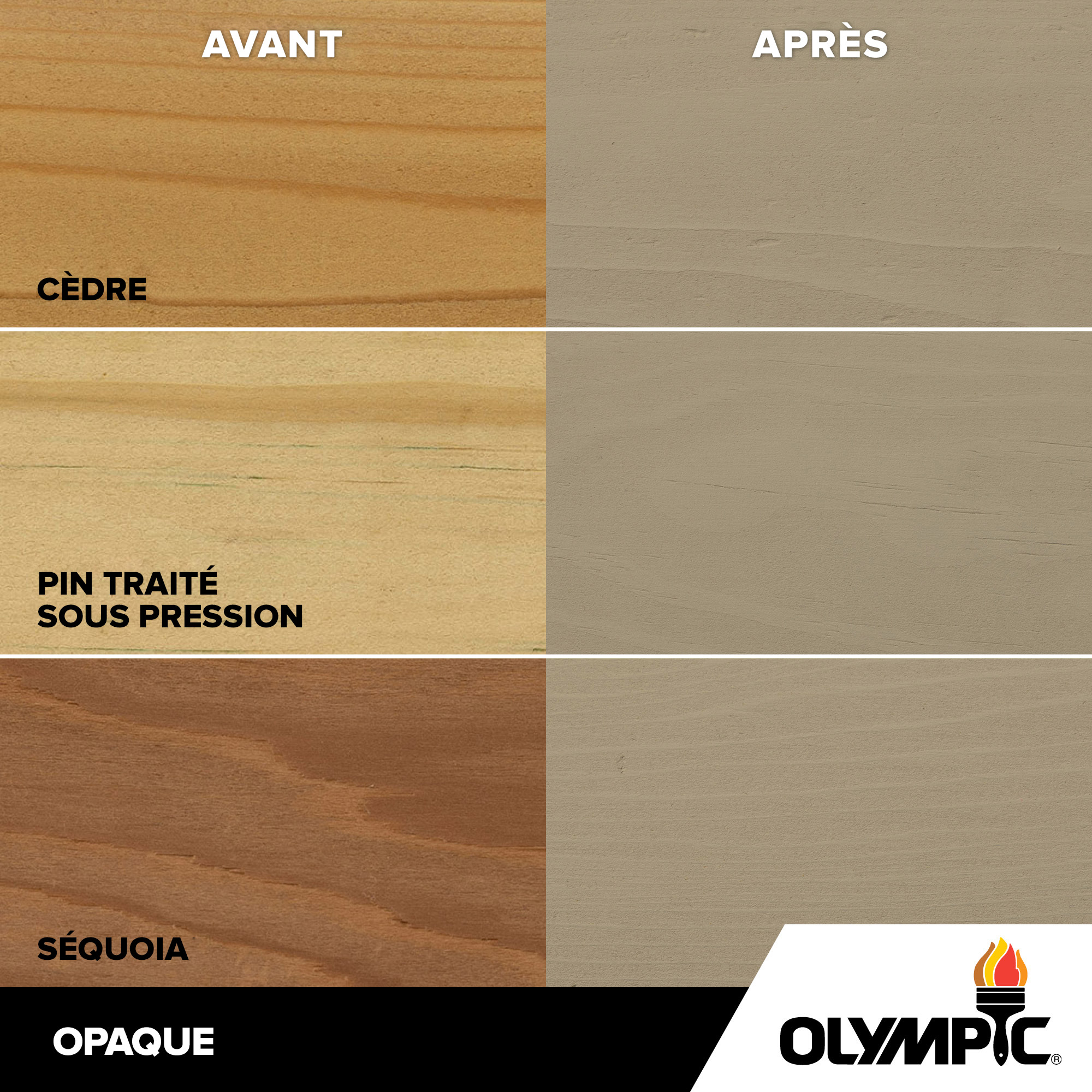 Couleurs de teinture pour bois extérieur - Petit matin - Couleurs de teinture pour bois de Olympic.com